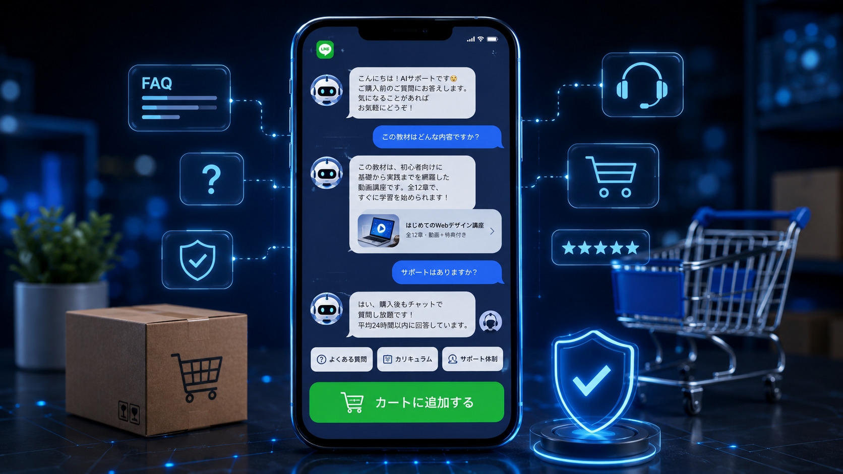 LINEとAI接客による購入前サポート