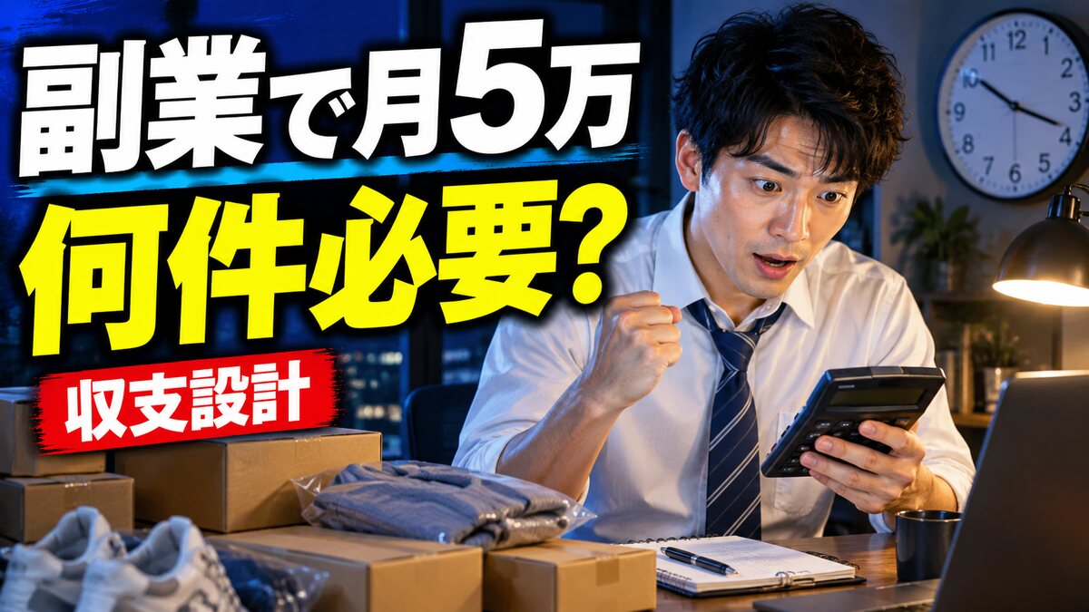 買取副業で月5万円を目指す必要件数と利益・時間の収支設計