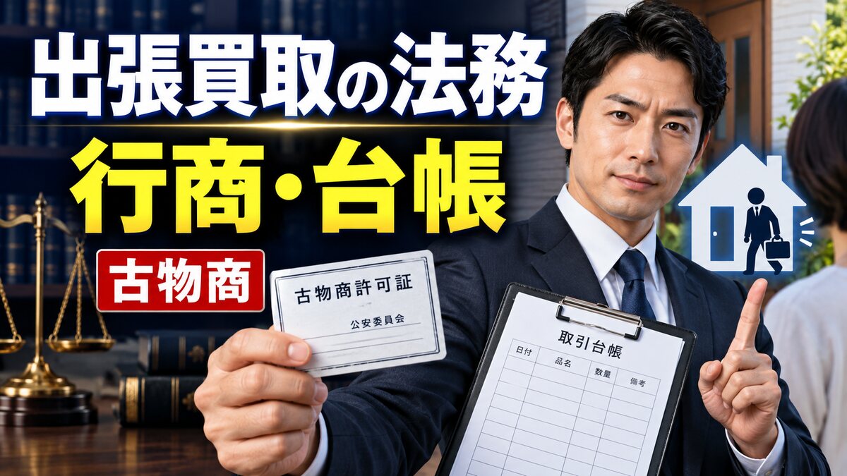 出張買取の行商・本人確認・古物台帳・訪問購入の法務実務